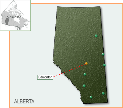 Carte de la province de l'Alberta