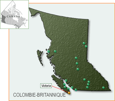 Carte de la province de la Colombie-Britannique