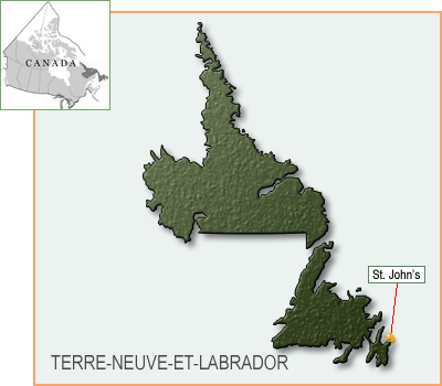 Carte de la province de Terre-Neuve-et-Labrador