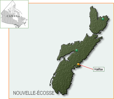 Carte de la province de la Nouvelle-Écosse
