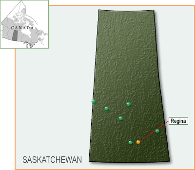 Carte de la province de Saskatchewan